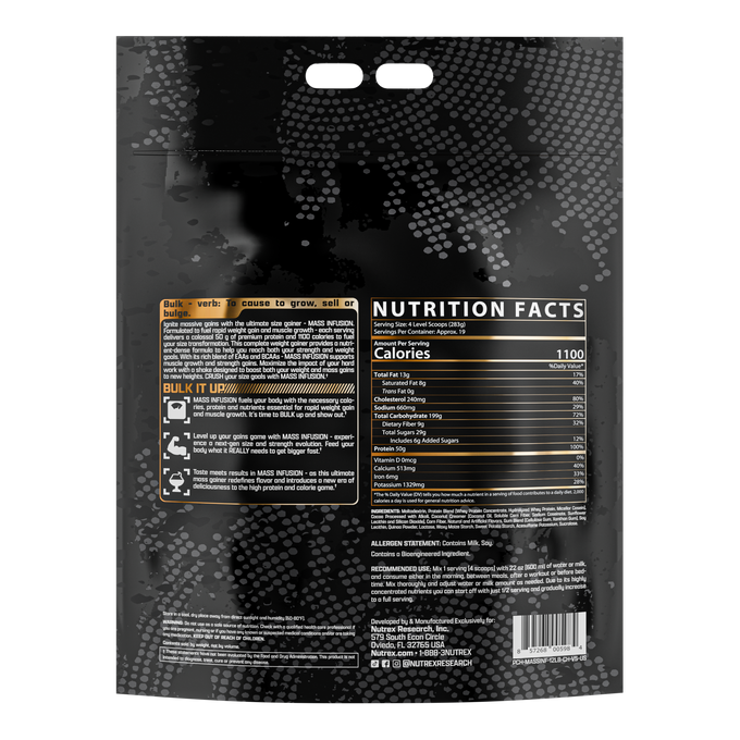 Mass Infusion Advanced Mass Gainer 12LB | Nutrex Research